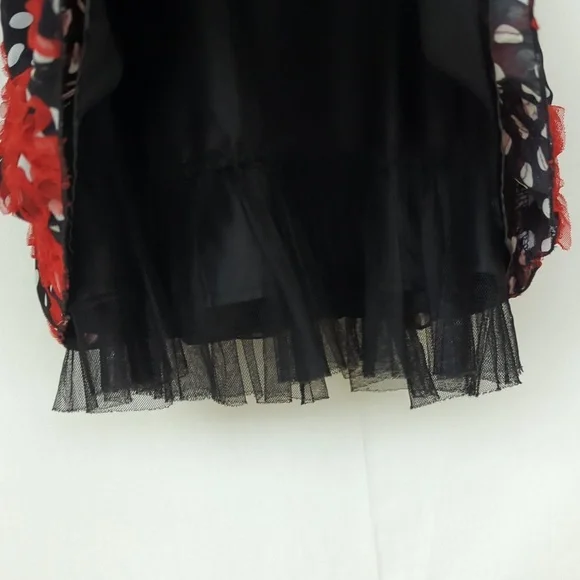 YOUNGLANDToddler Girls Festive Black, White, & Red Floral Dress, Size 3T